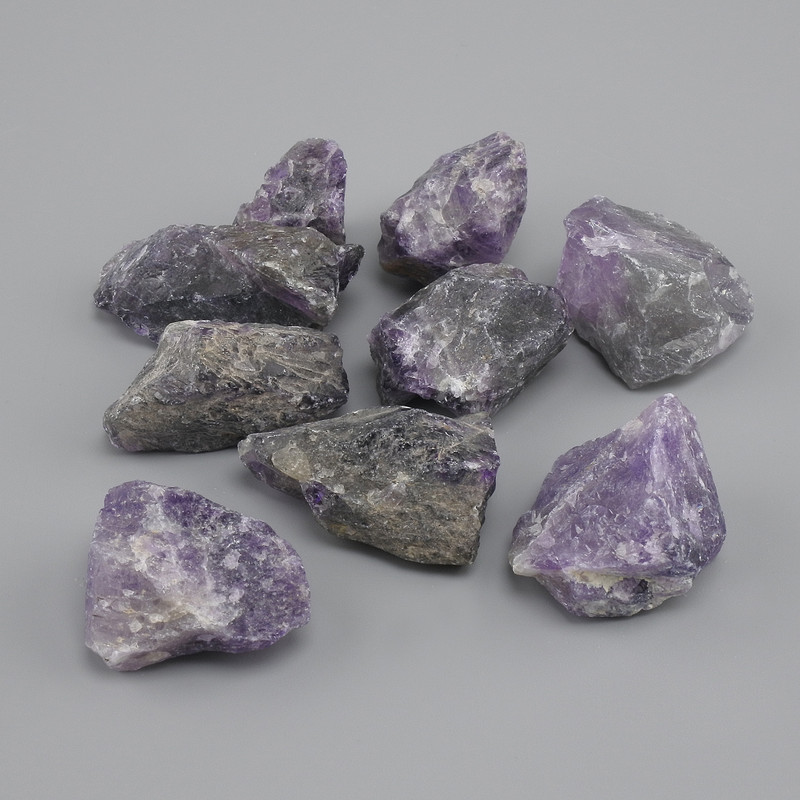 Natural unprocessed amethyst stone, diameter 28-40x20-25x14-22mm ± (assorted sizes) (Price per 100g)
