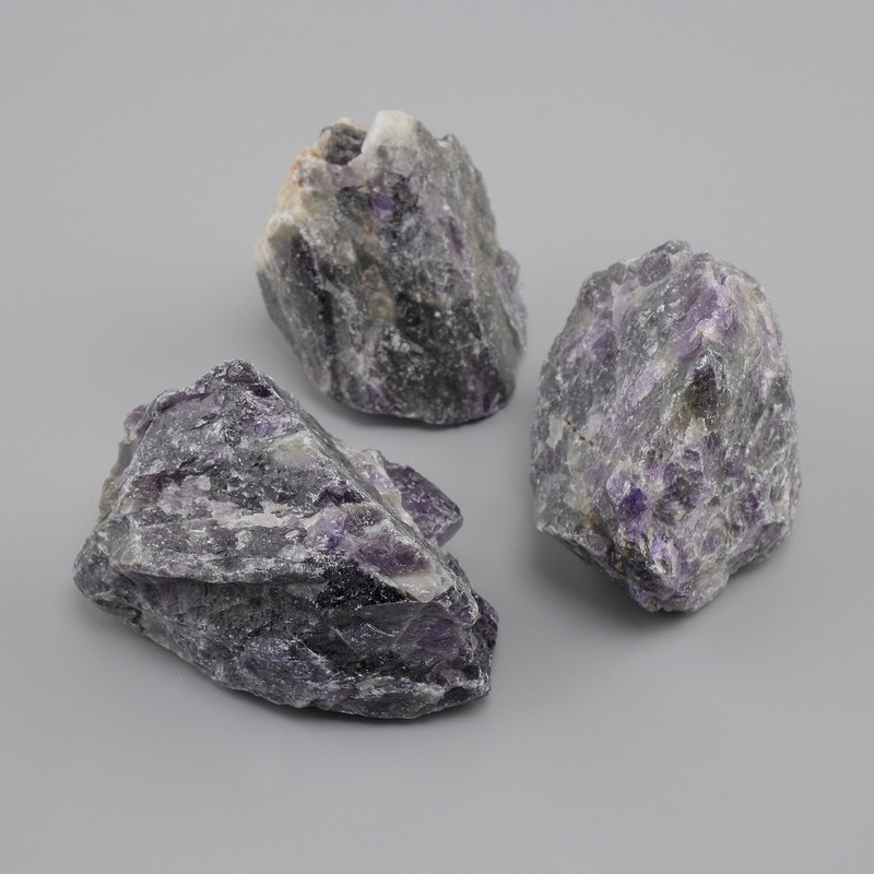 Unpolished natural amethyst, diameter 42-58x33-36x26-42 mm ± (assorted sizes) (Price per 100 g)