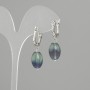 Earrings Fluorite barrel, diameter 14x10mm +-, length 33mm +-