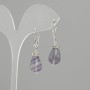 Fluorite drop earrings, diameter 14x10mm +/-, length 37mm +/-