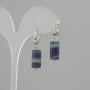 Earrings Fluorite cylinder, diameter 16x8mm +/-, length 32mm +/-