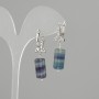 Earrings Fluorite cylinder, diameter 16x8 mm +/-, length 34 mm +/-