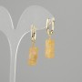 Earrings Citrine cylinder, diameter 18x8mm +/-, length 37mm +/-
