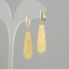 Earrings Citrine teardrop, diameter 32x10mm+-, length 50mm+-