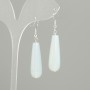 Earrings Moonstone (Opalite) drop, diameter 32x10mm +/-, length 52mm +/-