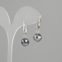 Earrings Terahertz faceted bead, diameter 10mm+-, length 30mm+