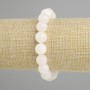 Bracelet White Quartz smooth round bead, diameter 10mm+- , length 18cm+- stretch