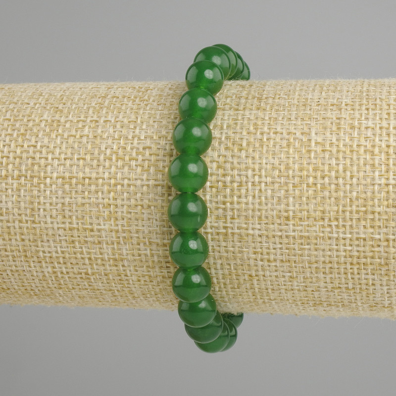 Chrysoprase bracelet smooth round beads, diameter 8mm+-, length 18cm+- stretch