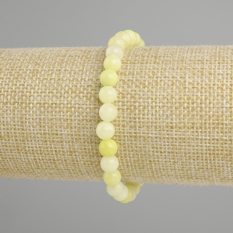 Onyx bracelet (imitation) smooth bead, diameter 6mm ±, length 18cm ± stretch