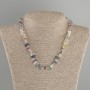 Necklace Fluorite chips, diameter 8-13x2-6mm +/-, length 40cm + 5cm extension chain