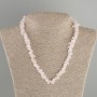 Necklace Rose Quartz chips, diameter 6-11x3-5mm ±, length 40cm + 5cm extension chain