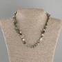 Necklace Moss Agate chip, diameter 6-12x4-6, 5mm+-, length 40cm + 5cm extender chain