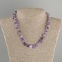 Necklace Amethyst rough, diameter 6–10×3–8mm ±, length 40cm + 5cm extension chain