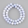 Blue Agate beads, smooth round bead, diameter 9mm±-, length 38cm ± on a string