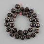 Garnet beads faceted, diameter 12x11-11, 5mm+- seed beads 3mm+-, length 40cm +- on a thread