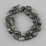 Labradorite beads, tumbled, diameter 13-16x10-12, 5mm+-, length 39cm +/- on a string