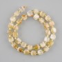 Citrine faceted cube beads, diameter 8×8 mm ±, bead size 3 mm ±, length 38 cm ± on a thread