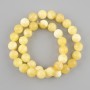 Beads Yellow Agate smooth bead, diameter 10mm ±, length 38cm ± on fishing line