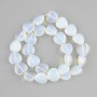 Beads Moonstone Opalite heart 14mm+-, length 37cm+- on a thread