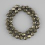 Pyrite beads faceted 8-8.5×7-8 mm +- on a thread, length 35 cm +-