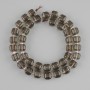 Beads Rauchtopaz faceted cube 8x8mm +- seed beads 3mm +-, length 36cm +- on a thread
