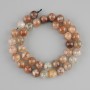 Rutilated Quartz Beads “Hairy” smooth round bead, diameter 10mm ±, length 39cm ± on a string