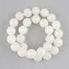 White quartz beads smooth round bead 14mm +-, length 38cm +- on a thread