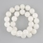 White quartz beads smooth round bead 14mm +-, length 38cm +- on a thread