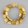 Coral fossil beads Rectangles 15x15 mm ±, length 38 cm ± on fishing line