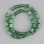 Cat's Eye green beads cylinder, diameter 11x8mm +/-, length 38cm +/- on a string
