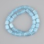 Cat's Eye blue beads cylinder, diameter 10, 5-11x8mm+- , length 38cm+- on nylon thread