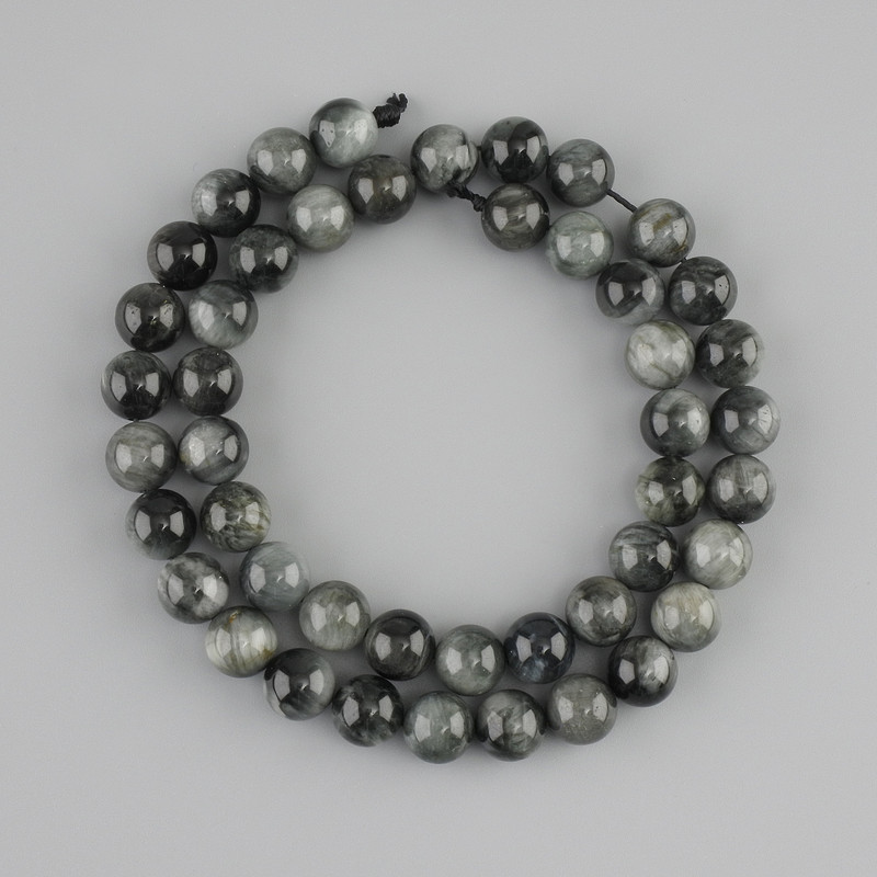 Obsidian beads smooth round bead, diameter 8.5 mm +- , length 39 cm +