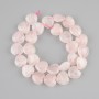 Pink quartz heart beads, diameter 14x14 mm+-, length 35 cm+-