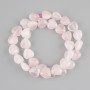 Pink Quartz heart beads, diameter 12x12mm +/-, length 38cm +/-