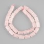 Pink quartz beads cylinder, diameter 12x8mm +/-, length 38cm +/-