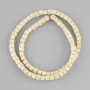 Beige Lava beads cube, diameter 4x4mm+- on a thread, length 40cm+