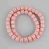Pink Lava beads volcanic lava cylinder, diameter 8x8mm+- on a string, length 38cm+