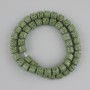 Green Lava Volcanic Stone Beads cylinder, diameter 8×8mm± on a string, length 38cm+