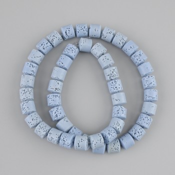 Blue Lava beads, volcanic lava cylinder, diameter 8×8 mm ± on a string, length 38 cm+