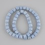 Blue Lava beads, volcanic lava cylinder, diameter 8×8 mm ± on a string, length 38 cm+