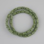 Beads green volcanic lava cylinder, diameter 10x6mm± on a fishing line, length 38cm+