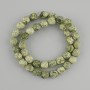 Snake stone beads multifaceted, diameter 9x8mm +/-, length 37cm +/- on fishing line