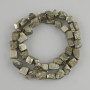 Pyrite beads, unprocessed stone, diameter 4, 5-9x5, 5-8 mm±, length 38 cm± on fishing line