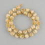 Citrine beads faceted rhombus, diameter 10x9-10mm+- seed beads 3mm+- , length 37cm+-