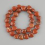 Beads red Jasper heart, diameter 12x12mm+-, length 37cm+- on a nylon thread