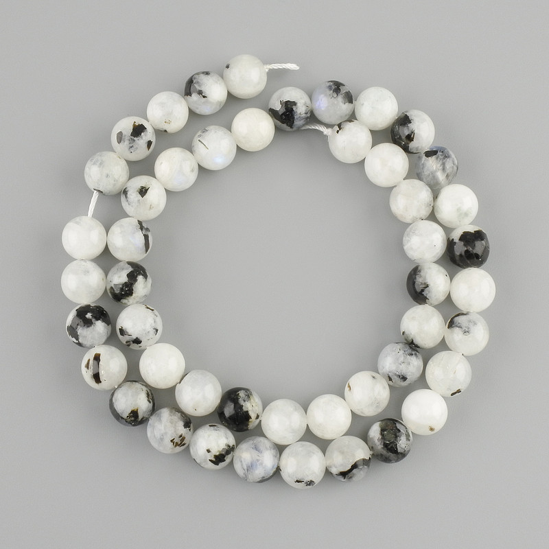 Adularia beads smooth round bead, diameter 8mm ±, length 38cm ± on a string