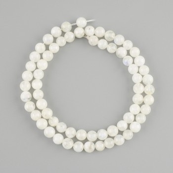 Adular smooth round beads, diameter 6mm+-, length 38cm+- on a string