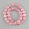 Pink Cat’s Eye beads, smooth round bead, diameter 11.5–12 mm +/-, length 36 cm +/- on a string