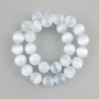 Cat's Eye beads, smooth round bead, diameter 13, 5-14 mm +-, length 37 cm +/- on elastic thread