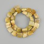 Stone coral beads square 14x14mm+-, length 39cm+- on a string